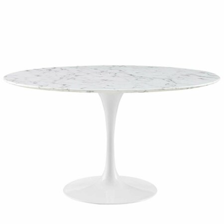 EAST END IMPORTS Lippa 54 in. Artificial Marble Dining Table, White EEI-1132-WHI
